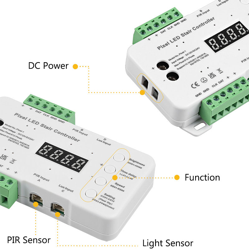 DC12-24V Color Chasing Motion Activated Stair Light Sensor LED Controller DC12-24V Color Chasing Motion Activated Stair Light Sensor LED Controller